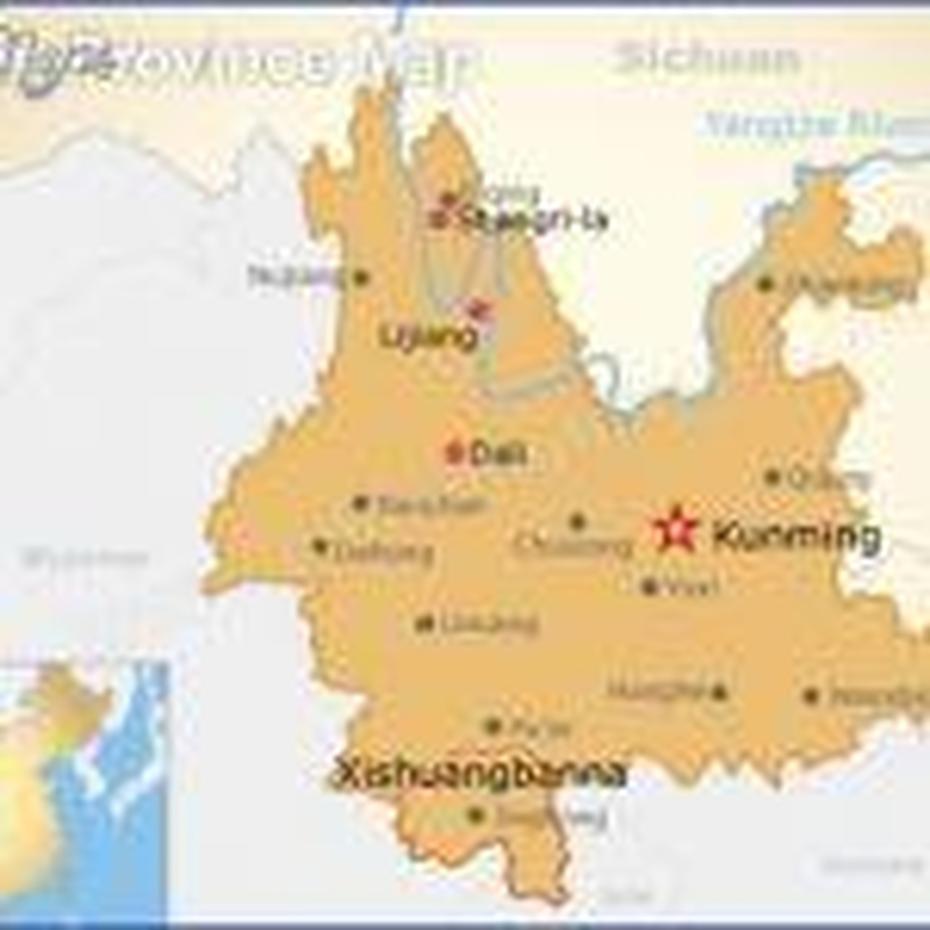 Jinghong Map – Toursmaps, Jinghong, China, Yunnan  English, Yunnan China Tour