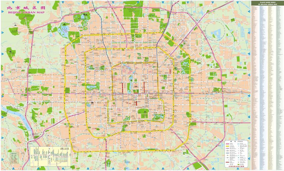 Large Detailed Street Map Of Beijing City. Beijing City Large Detailed …, Beijing, China, Tianjin On, Of Hebei