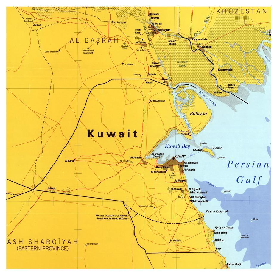 Large Scale Map Of Kuwait With Roads, Cities And Airports | Kuwait …, Kuwait City, Kuwait, Kuwait Mosque, Kuwait Tourism