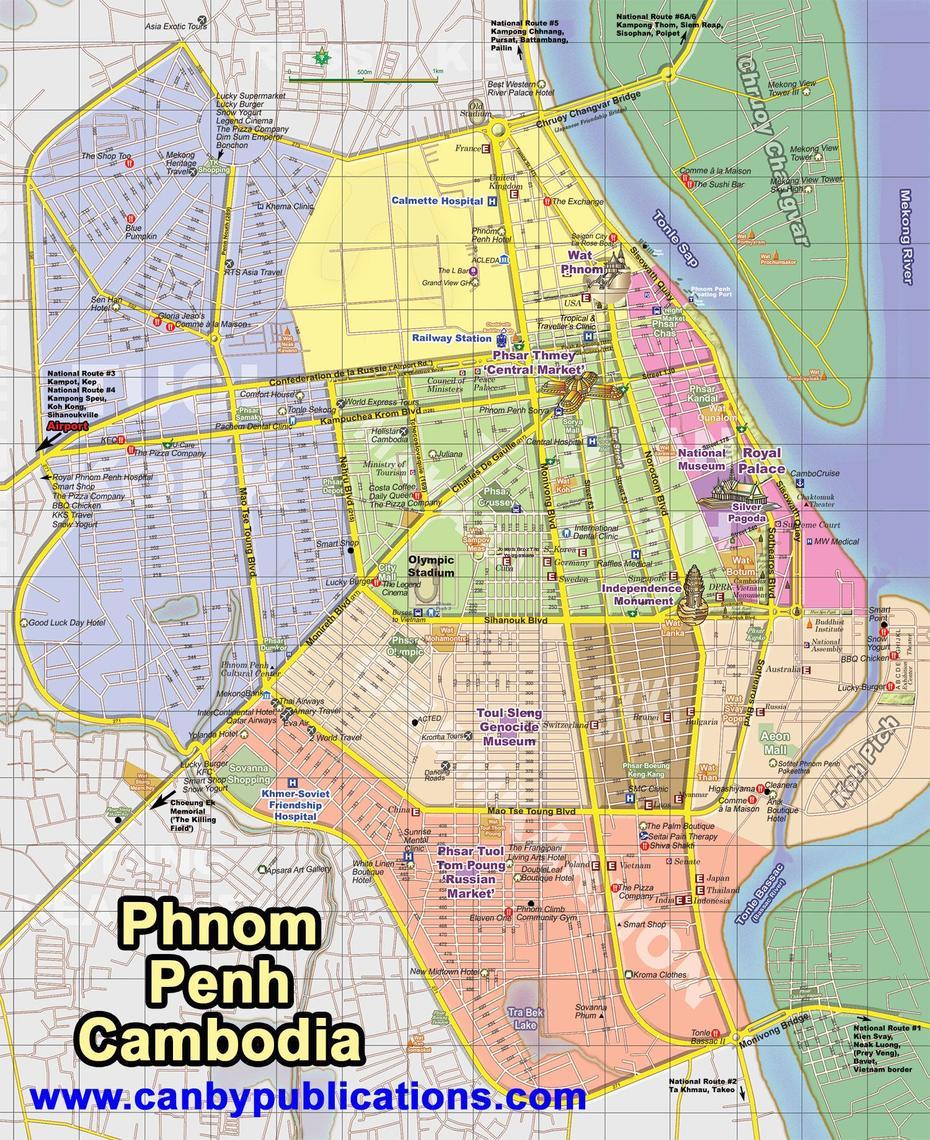 Map Of Phnom Penh Cambodia, Phnom Penh, Cambodia, Phnom Penh City, Phnom Penh River