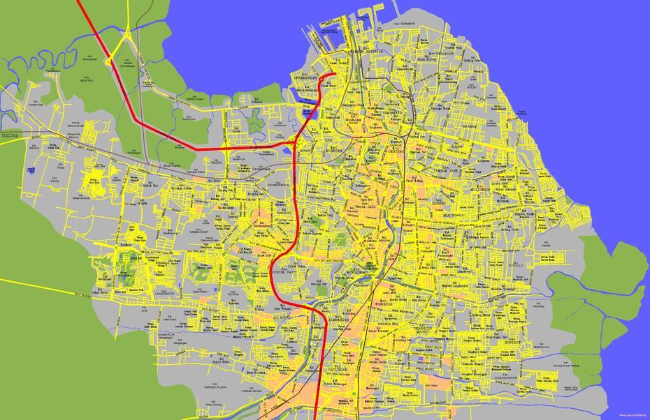 Map Of Surabaya – Travelsmaps, Surabaya, Indonesia, Malang, Surabaya City