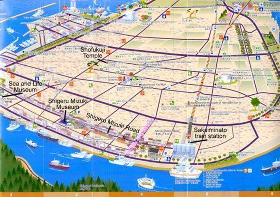 Map Of Tottori Japan Sakaiminato | Map From The Sakaiminato Guide Book …, Sakaiminato, Japan, Tottori Japan, Adachi Garden Japan