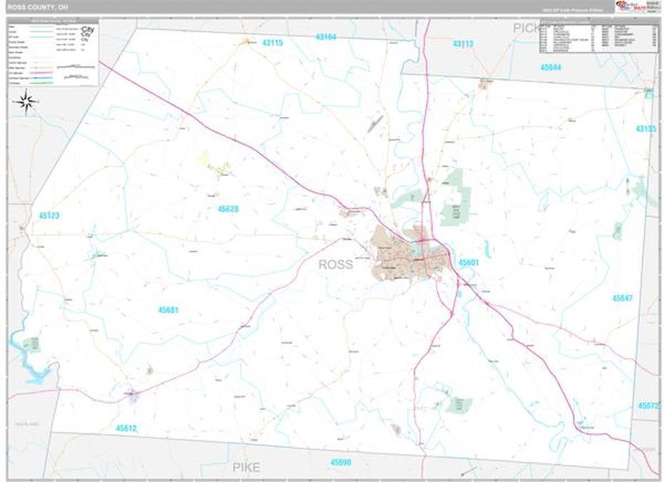 Maps Of Ross County Ohio, Ross, United States, United States  Color, United States  With City
