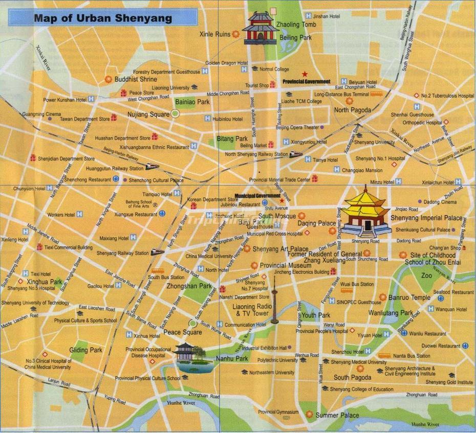 Shenyang China Tourist Map – Maps Of Shenyang, Shenyang, China, Shenyang Subway, Zhanjiang China