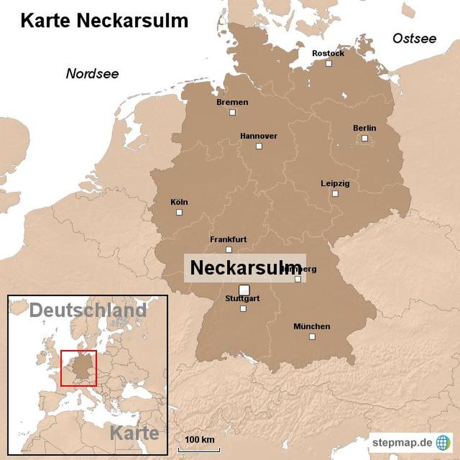 Stepmap – Karte Neckarsulm – Landkarte Fur Deutschland, Neckarsulm, Germany, Mosbach, Arty Kaserne Neckarsulm Germany