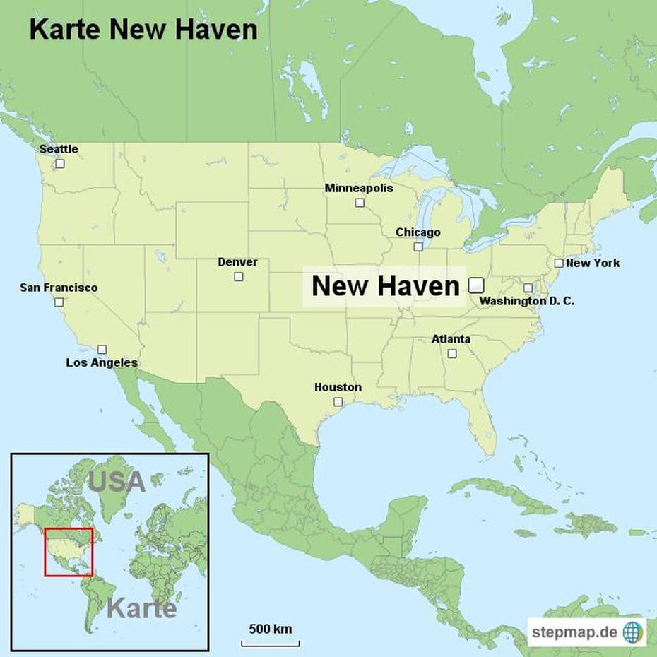 Stepmap – Karte New Haven – Landkarte Fur Usa, New Haven, United States, Usa  United States, United States  50 States