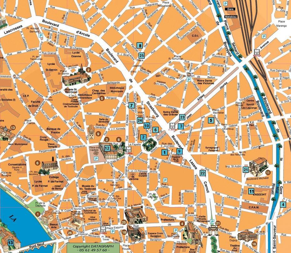 Toulouse Tourist Map – Toulouse France  Mappery, Toulouse, France, Toulouse On, Toulouse Photos