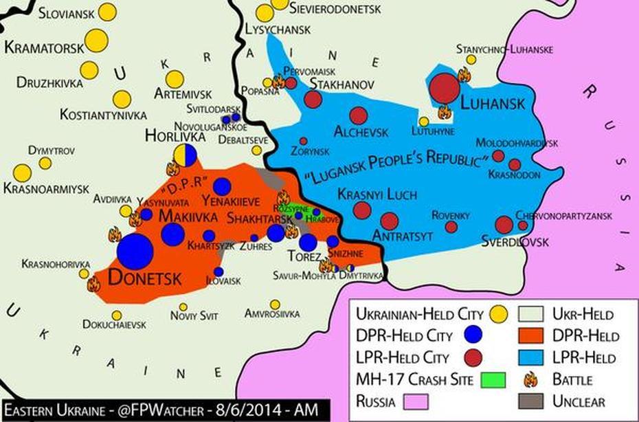 Ukraine Map 8/6: Ato Pushed Out Of Yasynuvata, Rebels Move Towards …, Yasynuvata, Ukraine, Current  Of Ukraine, Ukraine Outline