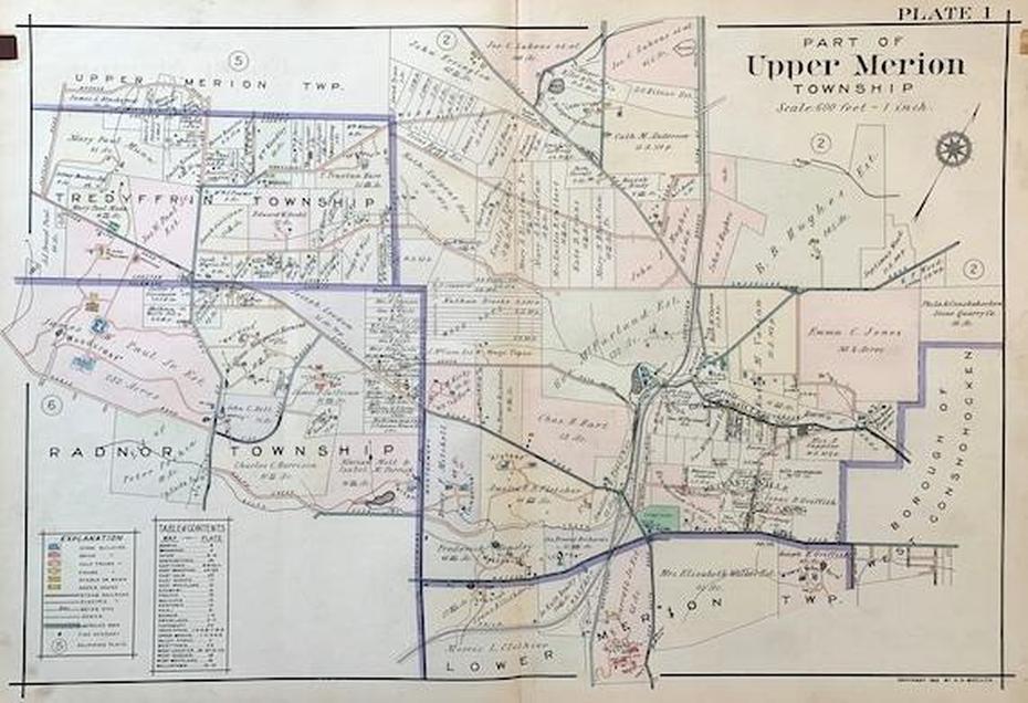 Upper Merion Map Original 1912 Pennsylvania Main Line | Etsy, Upper Merion, United States, United States Usa Travel, Northern States