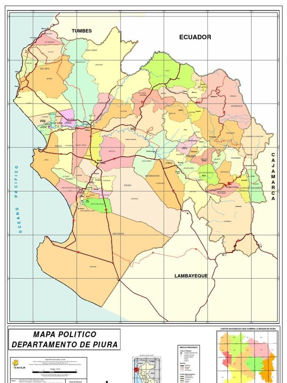 49.Mapa Politico Del Departamento De Piura.Pdf | Geomatica | Cartografia, Piura, Peru, Lima Peru On, Peru  With Cities