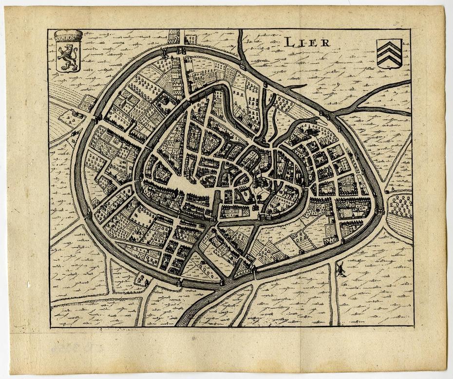 Antique Map-Lier-Lierre-Belgium-Guicciardini-1660: Map | Theprintscollector, Lierre, Belgium, Lierre Grimpant, Lierre Terrestre