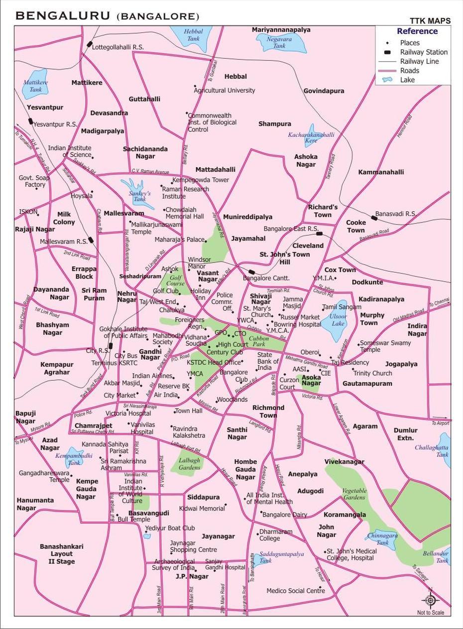 Bangalore City Map, City Map Of Bangalore With Important Places …, Bangaon, India, Constituency, Bangaon Saharsa