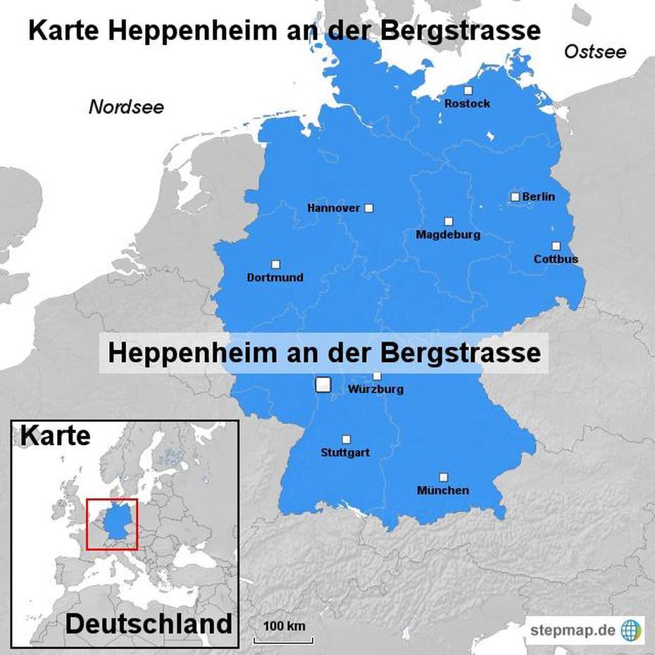 Bergstra  E, Alzey Germany, Karte Heppenheim, Heppenheim, Germany