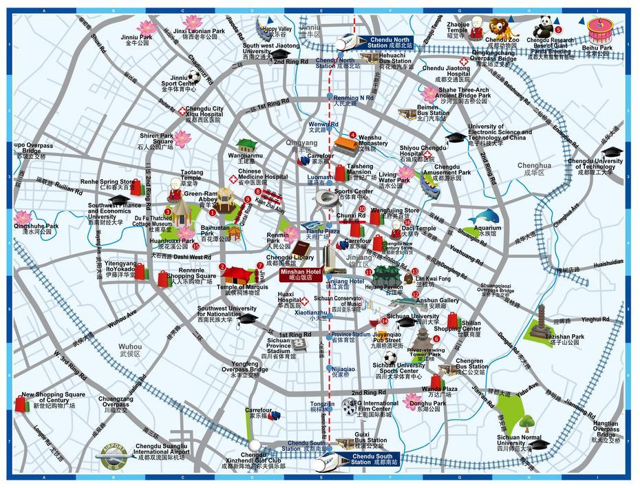 Chengdu Tour Map,China Chengdu Tourist Map, Chengdu, China, Chunxi Road Chengdu, Hong Kong China On