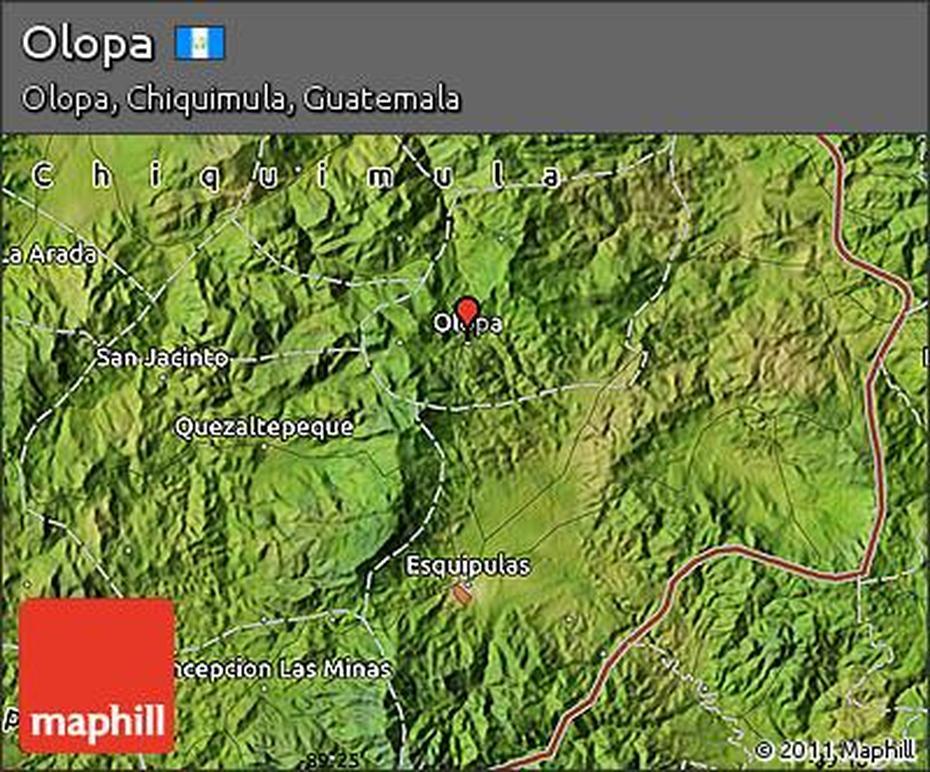 Guatemala On World, Guatemala Capital, Satellite , Olopa, Guatemala