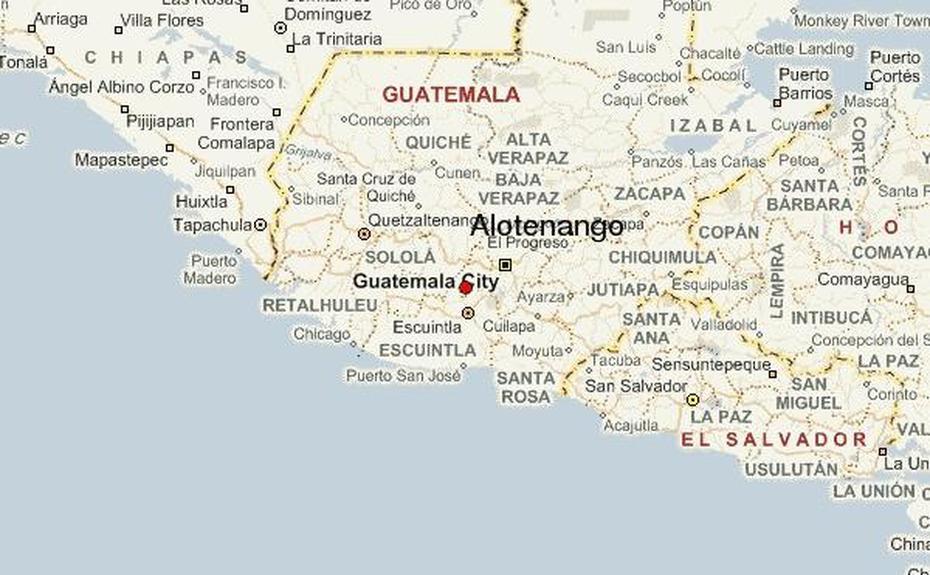 Guia Urbano De Alotenango, Alotenango, Guatemala, Guatemala  Outline, Guatemala  With Cities