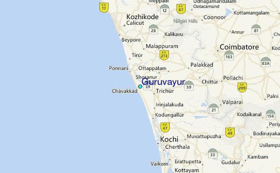 Guruvayur Tide Station Location Guide, Guruvāyūr, India, Kottayam, Thrissur