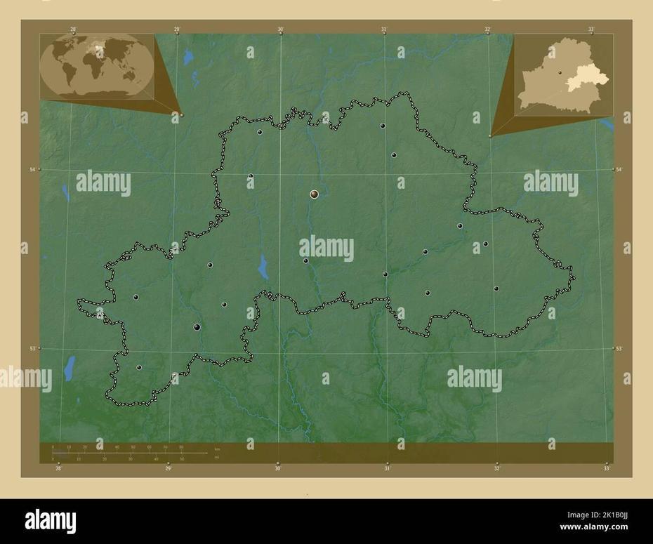 Mahilyow, Region Of Belarus. Colored Elevation Map With Lakes And …, Mahilyow, Belarus, Belarus Tourism, Minsk  Library