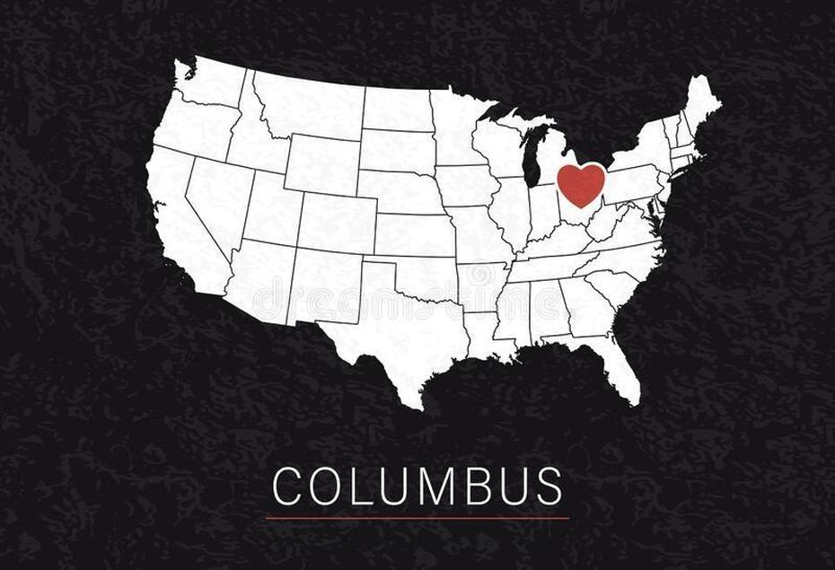 Map Of The City Of Columbus, Ohio, Usa Stock Vector – Illustration Of …, Columbus, United States, United States  Ohio, Oh United States