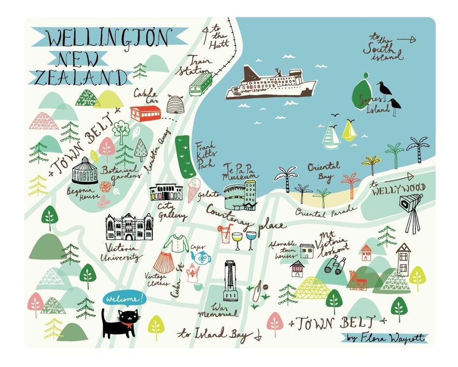 Map Of Wellington Print | Felt, Wellington, New Zealand, Of Nz, Wellington Street