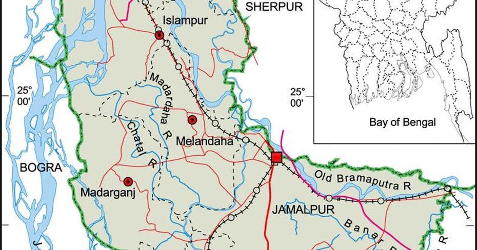 Maps Of Bangladesh: Political Map Of Jamalpur District, Jamālpur, India, World  Of India, India  And Flag