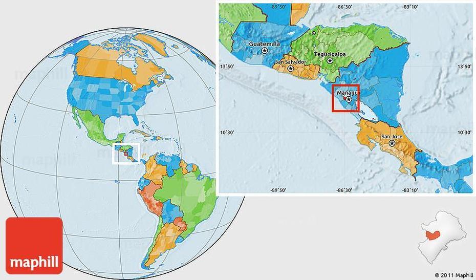 Nicaragua In World, Nicaragua  Outline, Mateare, Mateare, Nicaragua