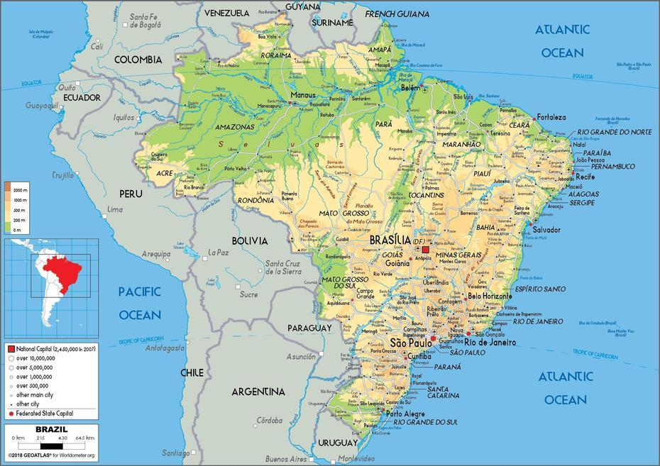 Brazilija Zemljevid – Brazilija Na Zemljevidu (Juzna Amerika – Americas), Aliança, Brazil, Club Alianza  Lima, Nueva  Alianza