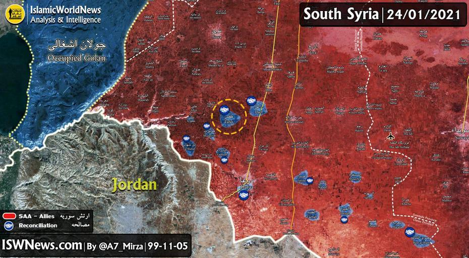 Conflict In Tafas Town, South Of Syria (Map)  Islamic World News, Tādif, Syria, Syria Kurdistan, Kurds Syria