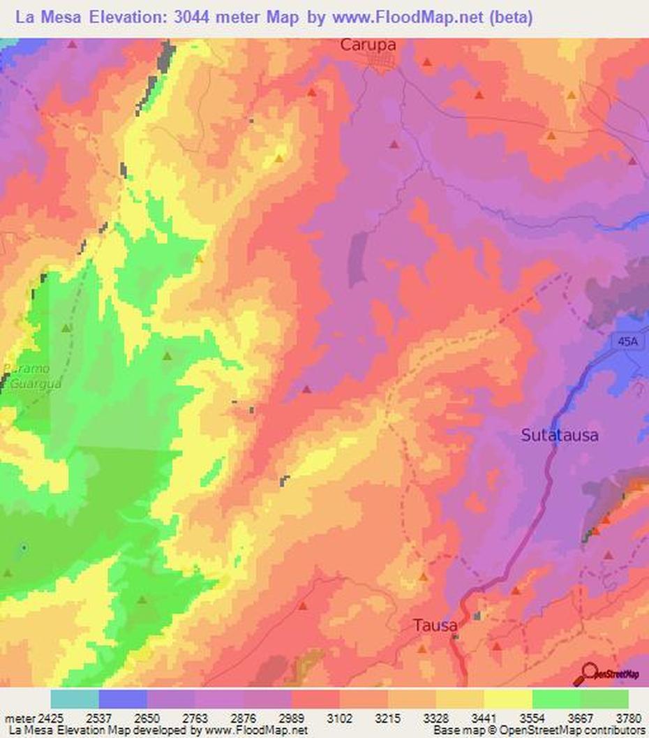 Elevation Of La Mesa,Colombia Elevation Map, Topography, Contour, La Mesa, Colombia, Imagenes De Colombia, Colombia National Parks
