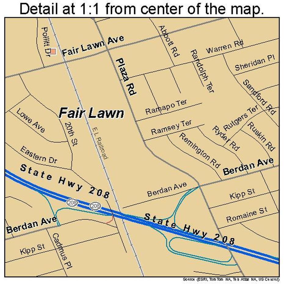 Fair Lawn New Jersey Street Map 3422470, Fair Lawn, United States, Fair Lawn Police, Ellenville Ny