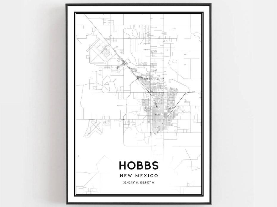 Hobbs Map Print Hobbs Map Poster Wall Art Nm City Map New | Etsy, Hobbs, United States, City  Hobbs Nm, Carlsbad New Mexico