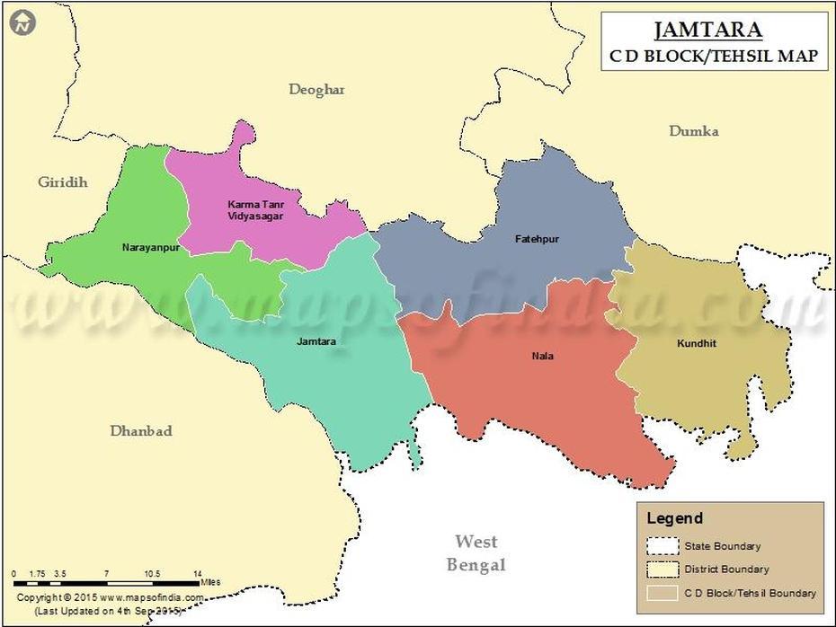 Jamtara Tehsil Map, Jāmtāra, India, Jāmtāra, India