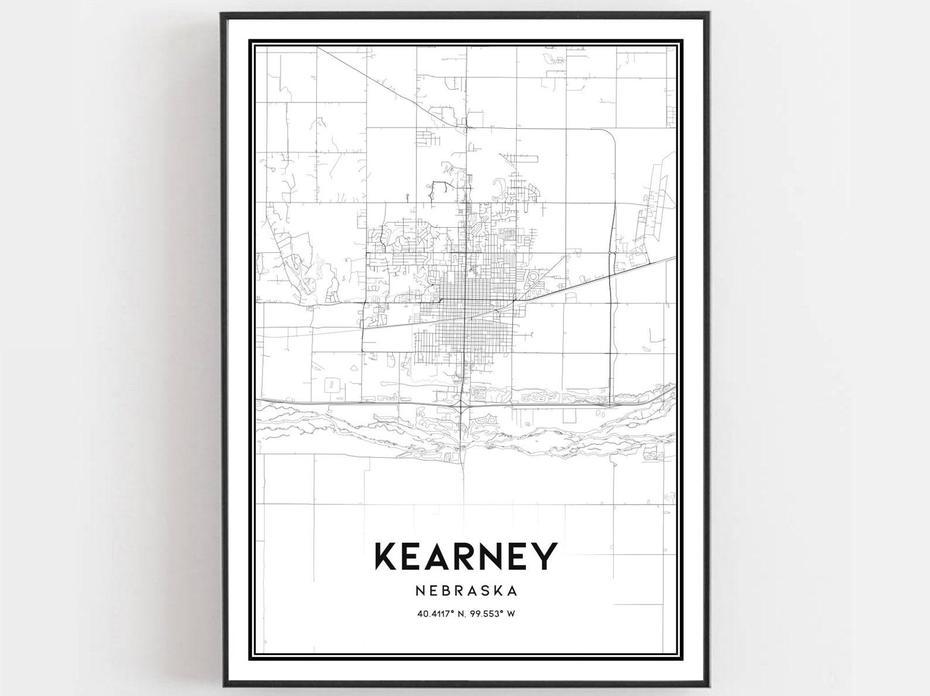 Kearney Map Print Kearney Map Poster Wall Art Ne City Map | Etsy, Kearney, United States, Kearney Weather, Nebraska  Location