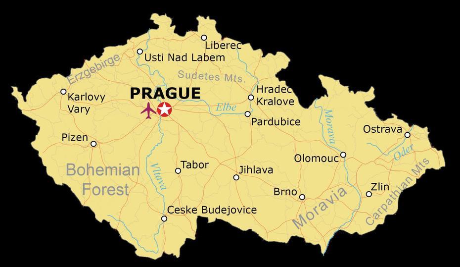 Map Of Czech Republic [Czechia] – Gis Geography, Česká Lípa, Czechia, Ceska  Republic, Lipa  Srdcita