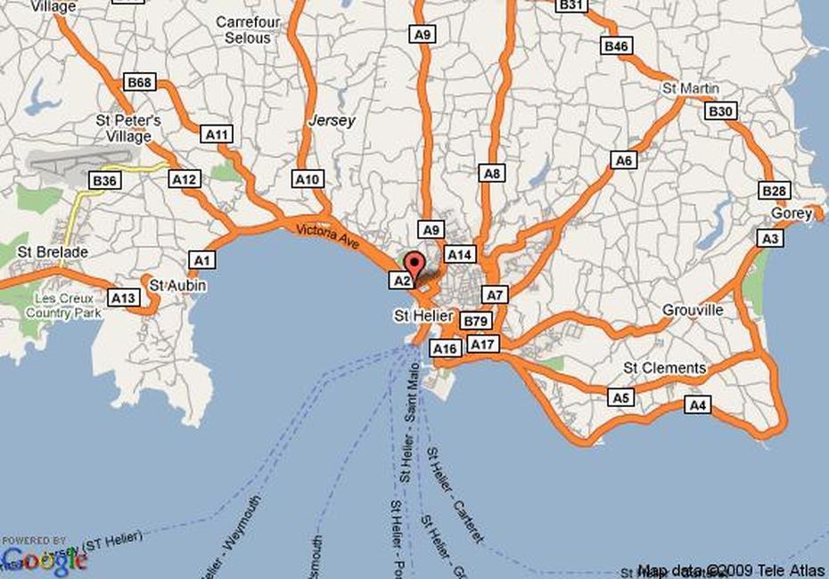 Map Of The Grand Hotel Jersey, Saint Helier, Saint Helier, Jersey, Jersey Guernsey, St Helier Harbour