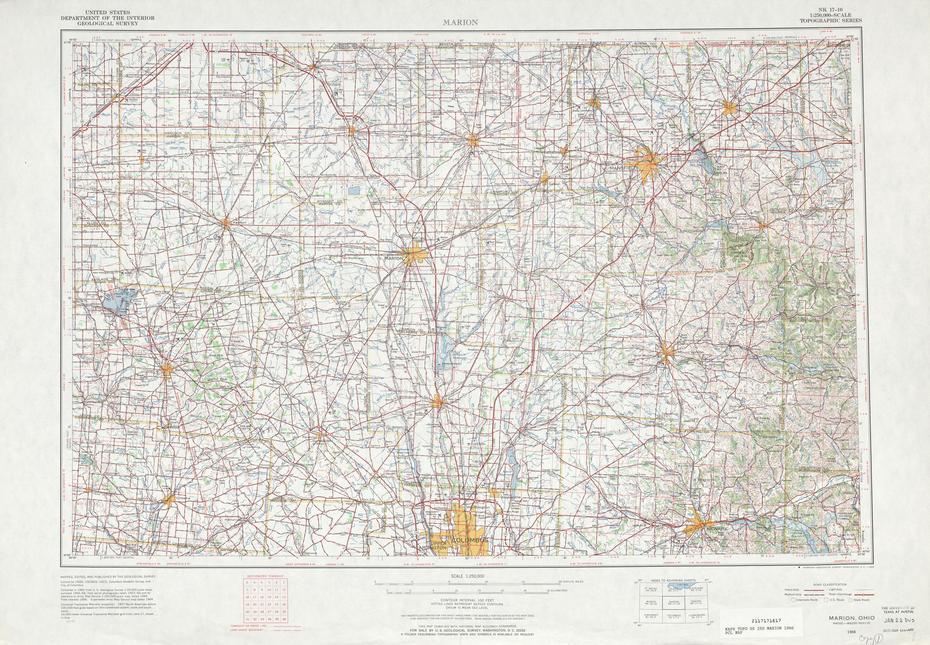 Marion Topographic Map Sheet, United States 1966 – Full Size, Marion, United States, Marion Ma, Marion County Illinois