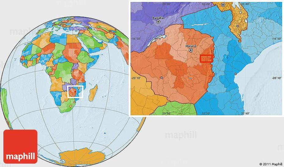 Political Location Map Of Rusape, Rusape, Zimbabwe, Mutare  Town, Rusape