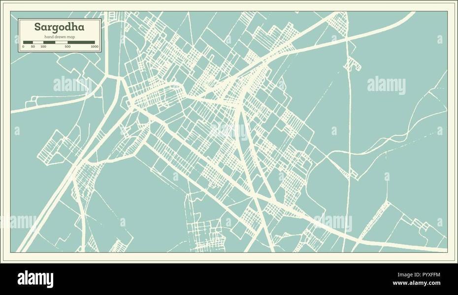 Sargodha Pakistan City Map In Retro Style. Outline Map. Vector …, Sargodha, Pakistan, Of Na, Of Pakistan Cities