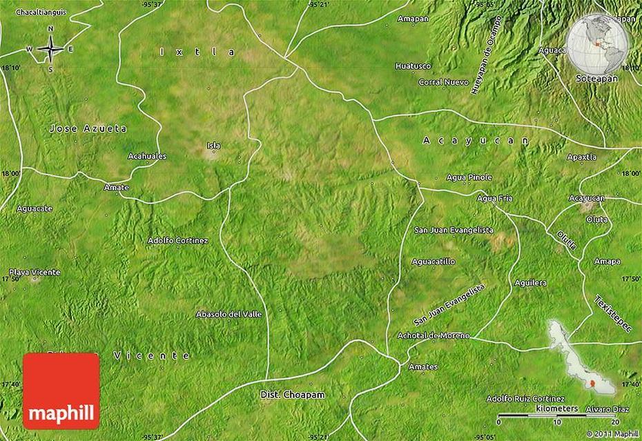 Satellite Map Of Juan Rodriguez Clara, Juan Rodríguez Clara, Mexico, Maria-Rosa Rodriguez, Teresa  Carreno