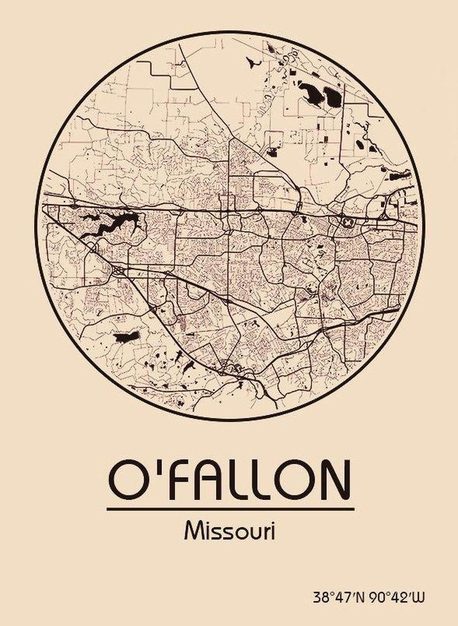 B”Karte / Map ~ Ofallon, Missouri – Vereinigte Staaten Von Amerika …”, O’Fallon, United States, United States  With City, United States  Oceans