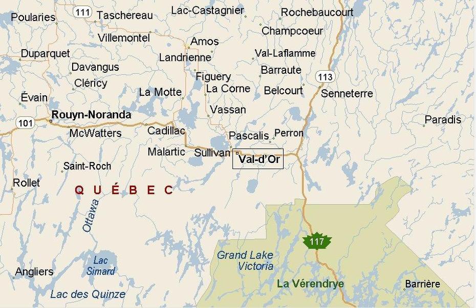 B”Val-Dor, Quebec Area Map & More”, Val-D’Or, Canada, Abitibi  Quebec, La  Tuque