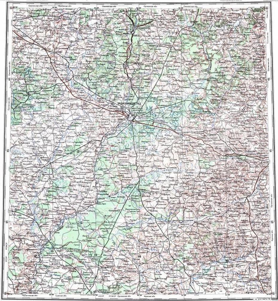 Download Topographic Map In Area Of Bryansk, Zheleznogorsk, Lyudinovo – Mapstor, Lyudinovo, Russia, Omsk Russia, South Russia