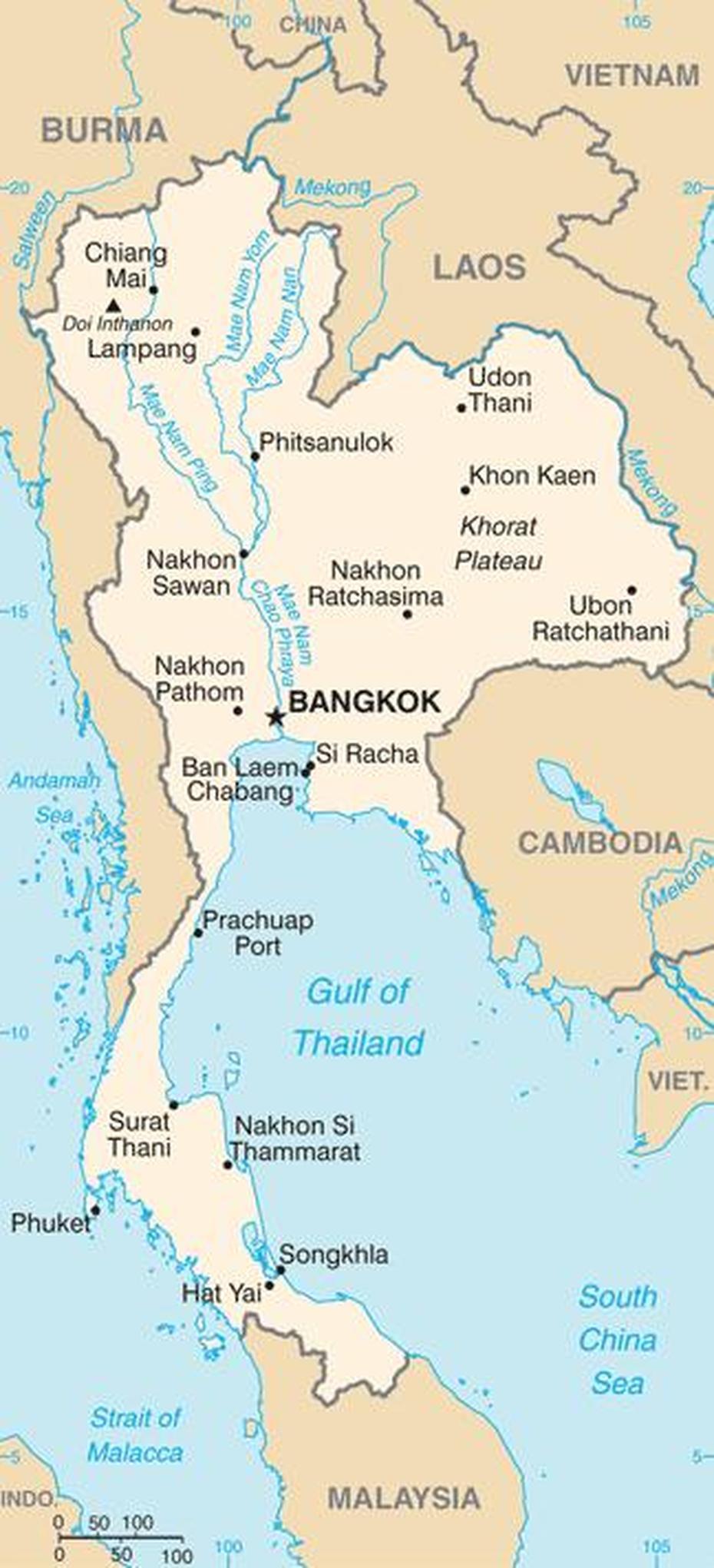 File:Thailand Map Cia.Png – Wikipedia, Ban Ang Sila, Thailand, Udon Thani Thailand, Ban Chiang Archaeological Site