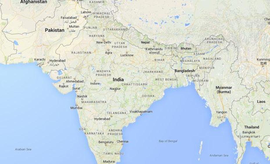 Google Map Of India | World Map Gray, Hukeri, India, India  Silhouette, India Globe