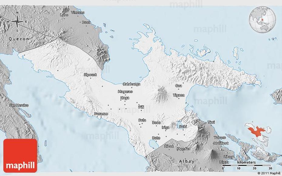 Gray 3D Map Of Camarines Sur, Milaor, Philippines, Philippines  Luzon Manila, Cebu Island Philippines