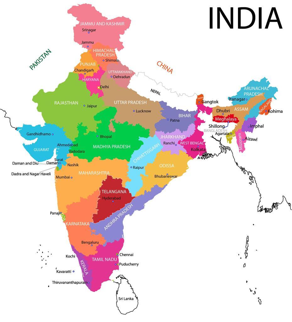 India Map Political, Map Of India, Political Map Of India With Cities …, Parimpūdi, India, India  Graphic, Goa