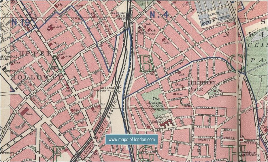 Map Of Highbury, London, Highbury, United Kingdom, Miele  Abingdon, Abingdon  School