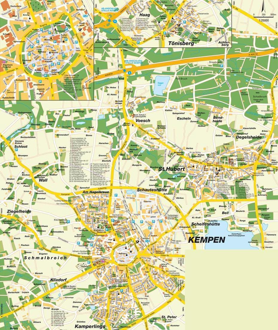 Map Kempen, Nrw, Germany. Maps And Directions At Hot-Map., Kempen, Germany, Schweinfurt Germany, Germany 1820