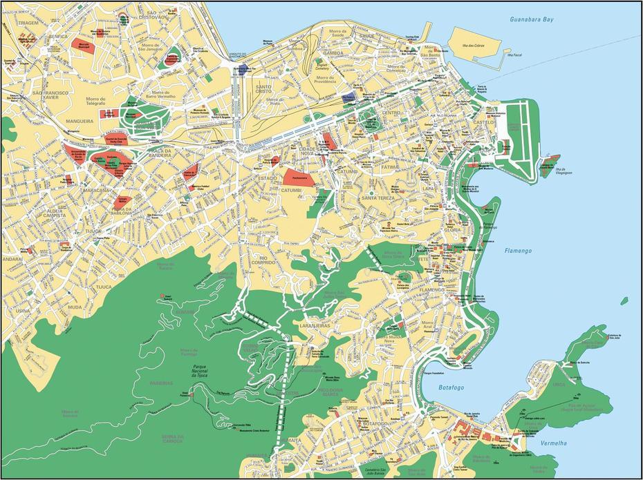 Map Of Rio De Janeiro, Brazil, Rio De Janeiro, Brazil, Rio De Janeiro Favelas, Rio De Janeiro On The