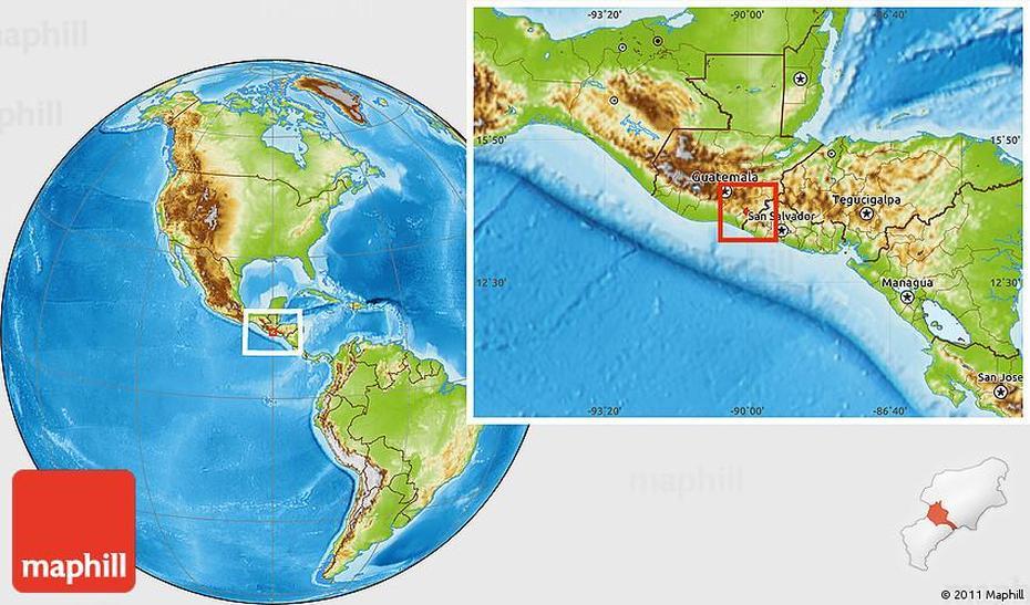 Physical Location Map Of Jalpatagua, Jalpatagua, Guatemala, Monjas Guatemala, Chiquimula Guatemala